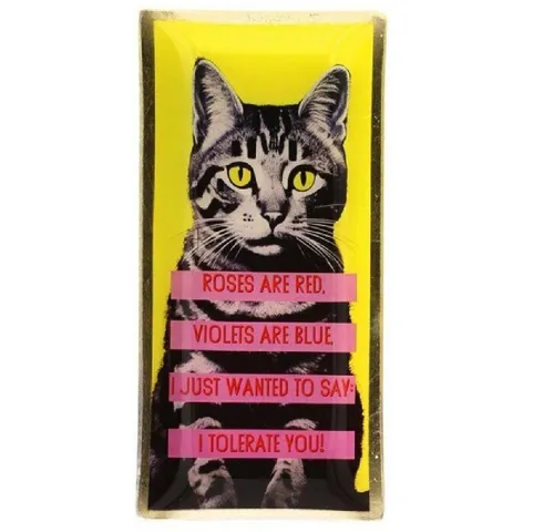 Giftcompany Servierschale Glasteller Love Plates Katze (10x21cm)