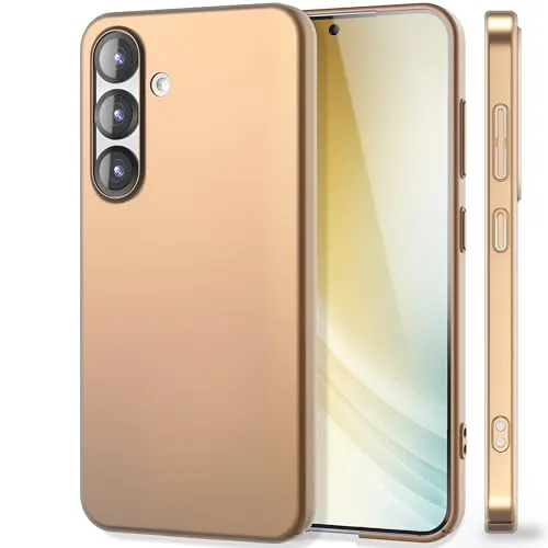 NALIA Ultra Slim Hardcase für Samsung Galaxy S25 Plus - Anti-Fingerabdruck & 0.5mm Dünn - PUREFIT (Matt & Leicht) - Marke aus Berlin, Farbe:Champagner Gold