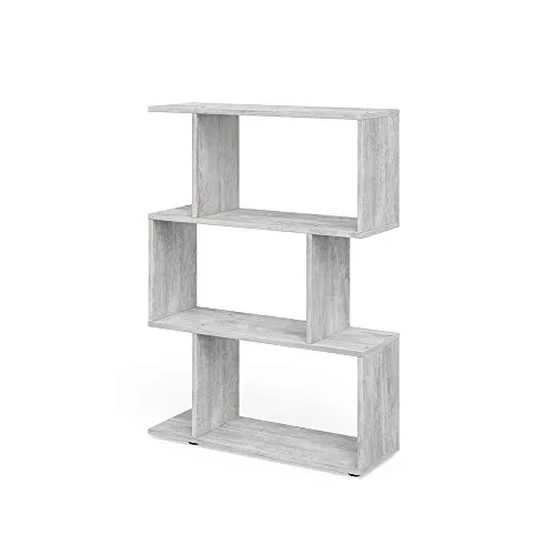 Vicco Raumteiler Levio, Beton, 70 x 100 cm - Moderne Raumteiler-Regale mit offenem Design und drei Ablagen. Vielseitig als Bücherregal oder Stufenregal nutzbar – ideal für individuelle Wohnraumgestaltung.