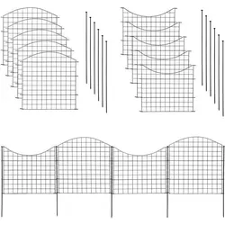 ESTEXO Gartenzaun Set Teichzaun 10 Elemente - Vielseitiges 22-teiliges Gartenzaun-Set aus pulverbeschichtetem Metall, schnell montierbar und erweiterbar für individuelle Gartengestaltung.