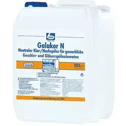 Dr. Becher Galakor N Klar- Nachspüler 10 l - Reinigungsmittel für gewerbliche Geschirrspülmaschinen, sparsam im Verbrauch und sorgt für ausgezeichnete Spülgutbenetzung ohne Schaumbildung.