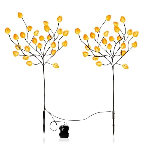 Spetebo LED Garten Stecker Physalis warm weiß in orange von Spetebo