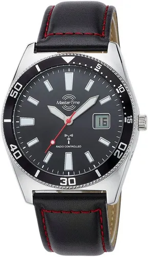 MASTER TIME Funkuhr Super Power Sporty MTGA-10860-21L - Herrenuhr mit Funktechnologie und automatischer Zeitumstellung, ausgestattet mit Leuchtzeigern für optimale Lesbarkeit bei Nacht.