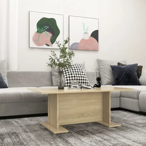 The Living Store Couchtisch Sonoma-Eiche 103,5x60x40 cm