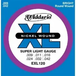 D'Addario EXL120 Saiten für E-Gitarre Light 009 - 042