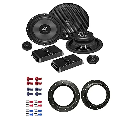 Hifonics VX 6.2C Lautsprecher mit Einbauset passend für VW Volkswagen T5 Transporter 2003-2015 Türen vorne 400 Watt 165mm 2 Wege Kompo