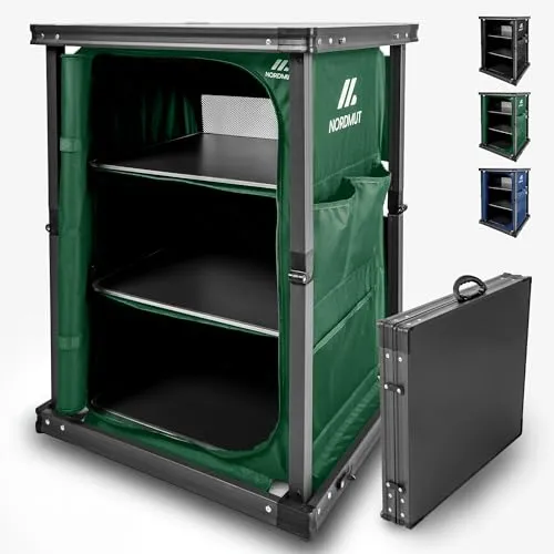 NORDMUT® Faltbarer Campingschrank – Stabile Campingküche mit viel Stauraum (Grün)