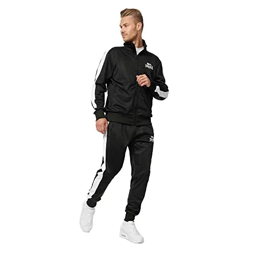 Lonsdale Herren Pember Jogginganzug, Schwarz, S