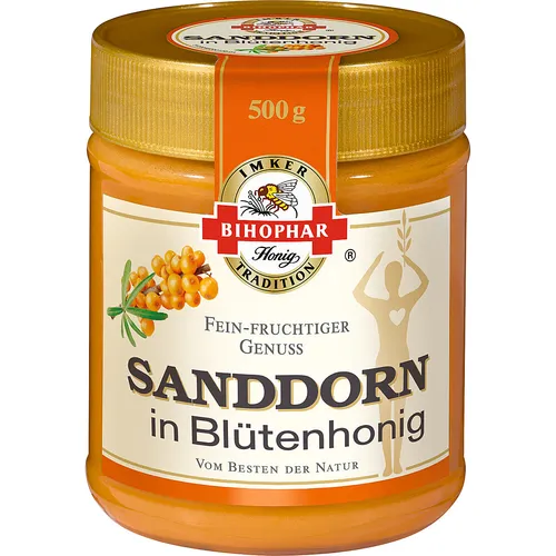 Bihophar Sanddorn in Blütenhonig Zitrone des Nordens 500g