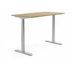 Schreibtisch 2000x605-1255x800mm Platte Eiche hell Gestell si