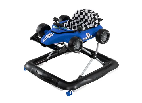 COSTWAY 4-in-1 Lauflernhilfe - Klappbarer Baby Walker mit Spieluhr, Blau - Vielseitige Lauflernhilfe für Babys von 6–18 Monaten. Mit 4 Funktionen, 3-stufiger Höhenverstellung und abnehmbarer Spieluhr für interaktiven Spaß. Sicher und stabil durch geräuschlose Räder und rutschfeste Pads.