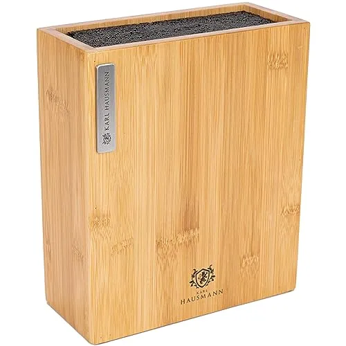 KARL HAUSMANN Bambus Messerblock ohne Messer - Unbestückte Messerblöcke aus robustem Bambus, ideal für jede Messersammlung; der spezielle Borsteneinsatz schützt Ihre Klingen und sorgt für Ordnung in der Küche.