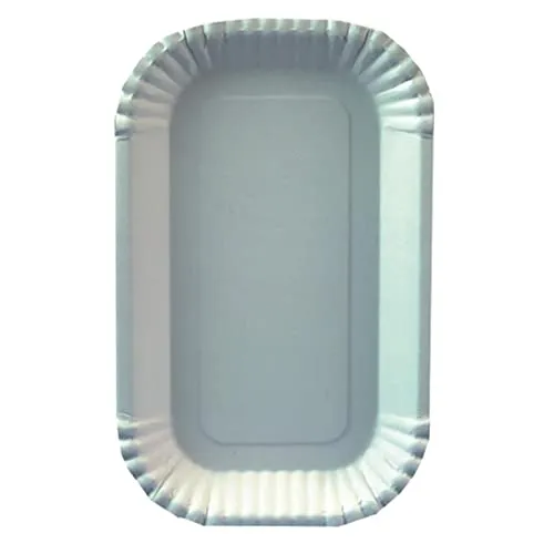 Einweg Schalen Pappe eckig 15 cm x 24 cm x 2 cm weiss 100