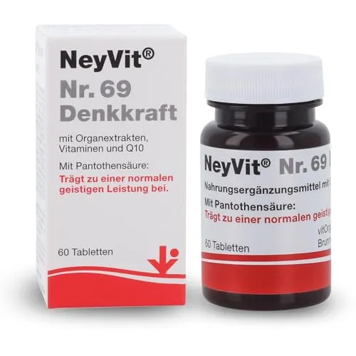 NeyVit Nr. 69 Denkkraft 60 St - Rezeptfreie Tabletten zur Förderung der Denkkraft - Arzneimittel zur Unterstützung der geistigen Leistungsfähigkeit, rezeptfrei erhältlich und ideal für Studenten und Berufstätige.