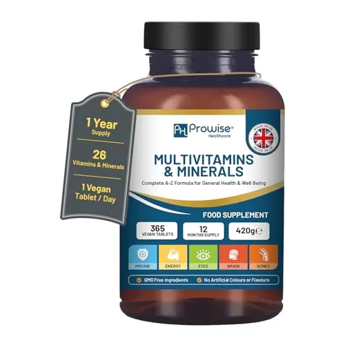 A-Z Multivitamine & Mineralien – 365 vegane Tabletten für Männer und Frauen