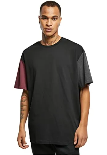 Urban Classics Herren Organic Oversized Colorblock Tee T-Shirt, Black, L