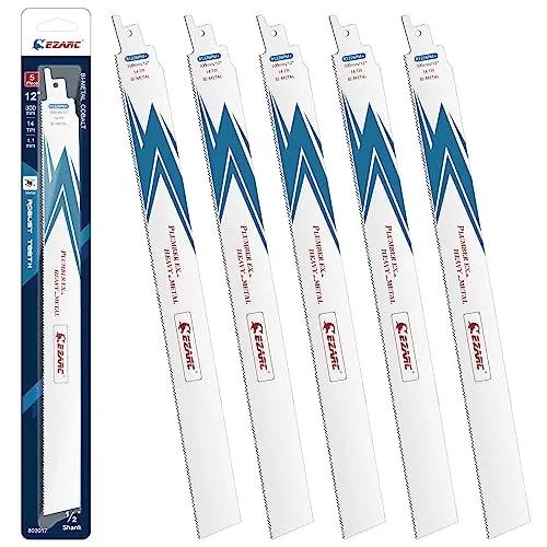 EZARC Säbelsägeblätter R1226PM+ Geeignet für Heavy-Metal Schneiden 300mm 14TPI （5 Stück）