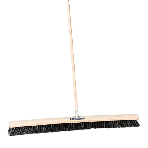 laguz Straßenbesen 100 cm Breit & 150 cm Lang, Besen für Garage, Werkstatt, Halle oder Gehwege, Indoor & Outdoor Kehrbesen mit Bequemen Buchenholzstiel, Saalbesen