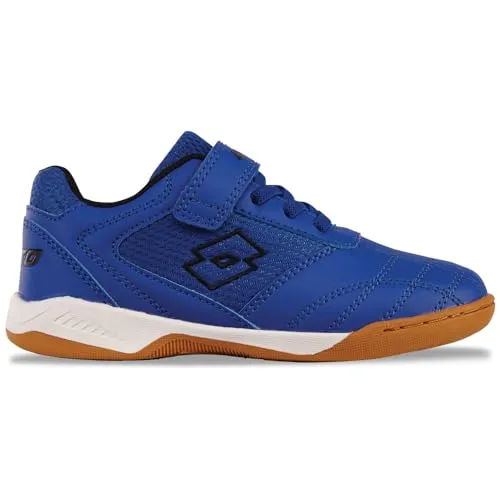 Lotto Hallenschuh blau 29 EU - Sneaker für Badminton, Handball, Squash und Volleyball, mit leicht profiliertem Synthetik-Laufsohlenmaterial für optimale Griffigkeit und Komfort.