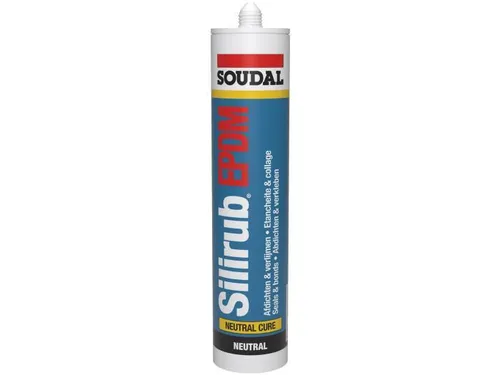 Soudal Silirub EPDM Schwarz 300 ml Folienkleber Dichtstoff  Neutralvernetzend
