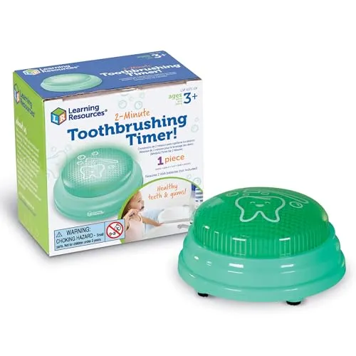 Learning Resources Zahnputz-Timer für Kinder, 2 Minuten - Lernuhr für Kleinkinder mit farbenfrohem Design und Beleuchtung, fördert das regelmäßige Zähneputzen für gesunde Gewohnheiten.