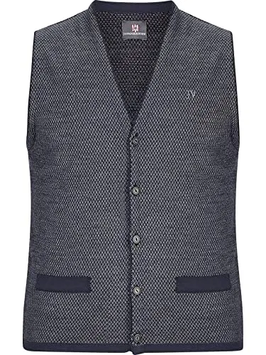 Jan Vanderstorm Herren Strickweste Tane - Dunkelblau XL (56/58) - Pullunder & Strickwesten für Herren: Die modische TANE Strickweste bietet eine bequeme Passform in Übergrößen und ist aus hochwertigem Woll-Mix für Langlebigkeit und Komfort.