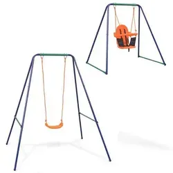 vidaXL 2-in-1 Kinderschaukel – Sicheres Gartenspielzeug - Schaukeln für Kinder mit ergonomischem Sitz, Sicherheitsgurt und witterungsbeständigem Material. Ideal für stundenlangen Spielspaß im Freien.