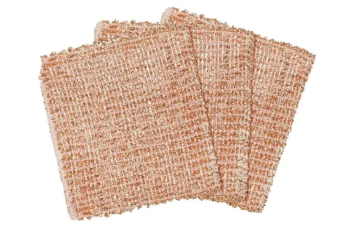 Wenko 3er-Set Kupfertücher in Hellbraun - 16 x 13 cm - Praktisches 3er-Set Kupfertücher aus Kunststoff und Kupfer, ideal zur schonenden Reinigung von Edelstahl und Porzellan. Entfernt hartnäckigen Schmutz effektiv.