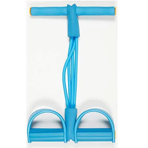 VOANZO Bauchmuskeltrainer Fitness Rally Pedal Puller Sit-Up Trainer Latex Zugseil Fitnessgerät Bauchtrainer Sport Vierbein Seil (Blau)