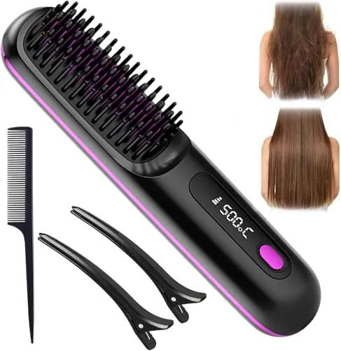 BellaBrush Pro H-air Schnurloser Haarglätter-Pinsel 2 in 1