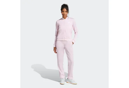 adidas Trainingsanzug W ESS 3S TS (2-tlg) rosa S - Sportlicher 2-teiliger Trainingsanzug aus 100% Polyester, ideal für Aktivitäten. Maschinell waschbar und in der Größe S erhältlich, sorgt für hohen Tragekomfort.