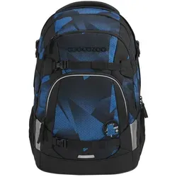 coocazoo Schulrucksack Mate Electric Ice - ergonomischer, anpassbarer Tornister, 30 Liter Volumen, höhenverstellbar mit Brustgurt und LED-Sichtbarkeit
