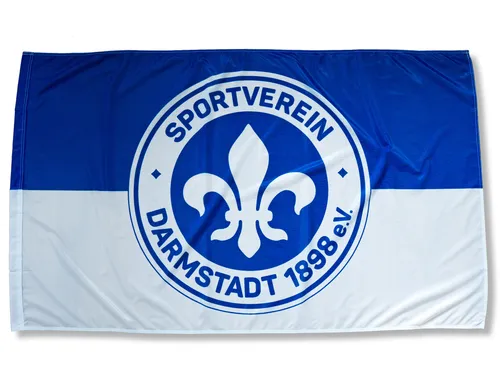 SV Darmstadt 1898 Fahne Hissfahne Flagge Hissflagge - 150x90cm Wappen blau/weiß