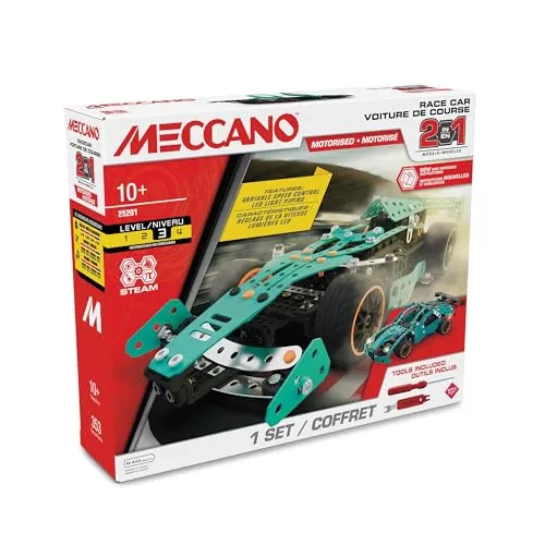BANDAI Meccano Rennwagen 2-in-1 Konstruktionsset