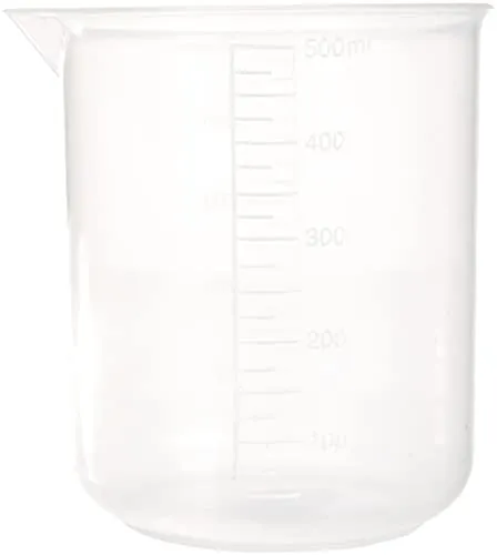 Rayher 34458000 Messbecher klein, Volumen 500 ml, 90 mm ø, 100 x 107 mm, mit Ausguss, ohne Griff, Kunststoff, zum Mischen, Abmessen, Anrühren von Kreativmaterial wie Farben, Beton, Harzen, Stabil