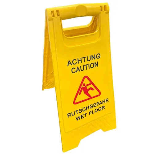 ReinigungsBerater Schild Rutschgefahr Achtung Rutschgefahr Warnhinweis bei frisch gewischten Böden, Klappschild RMV11.023