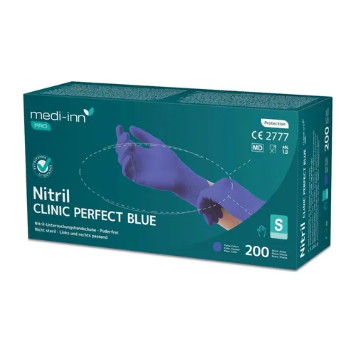 Medi-Inn Nitril-Handschuhe PRO Clinic Perfect Blue Nitril-Einmalhandschuhe, blau, puderfrei