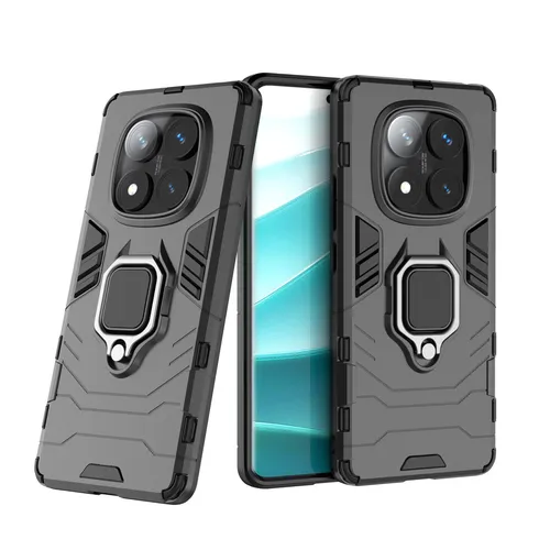 Hülle für Xiaomi Redmi Note 14 Pro 5G Handyhülle Ringhalter Magnet Case Schwarz
