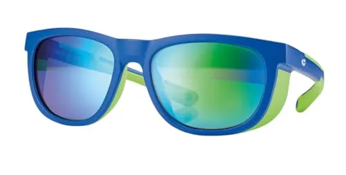 Sportliche Kinder-Sonnenbrille mit polarisierenden Gläsern in Blau/Grün