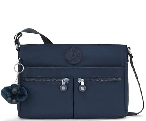 Kipling New Angie Kleine Umhängetasche in Blau - Messenger-Bags: Leichte und stylische Umhängetasche mit 10 Taschen, ideal für den Alltag und perfekt organisiert.
