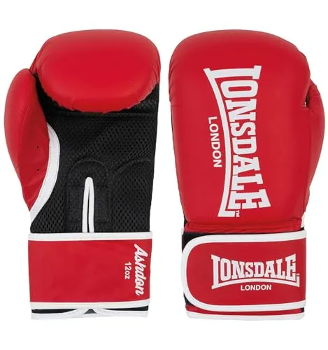 Lonsdale Boxhandschuhe ASHDON aus Kunstleder - Hochwertige Boxhandschuhe aus strapazierfähigem Kunstleder, ideal für intensives Training. Mit dicker Schaumstoffpolsterung und breitem Klettverschluss für optimalen Komfort und Stabilität.