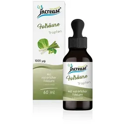 increase NATURALLY Liposomale Folsäure Tropfen 1000µg - 60 ml - Hochwertige Folsäure Tropfen aus pflanzlichen Rohstoffen, ideal für die tägliche Einnahme. Praktisch dosierbar und vielseitig in Getränken einsetzbar.