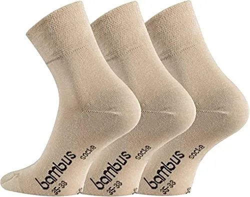 FussFreunde 6 Paar, extraweiche Bambus-Socken mit kurzem Schaft,Kurzsocken,Quarter Socken und zusätzlicher Garantie (as3, numeric, numeric_43, numeric_46, regular, regular, Beige)