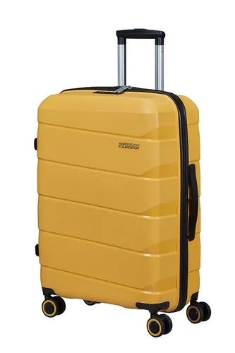 American Tourister Air Move - Spinner M, 66 cm, Gelber Koffer - Koffer, 61 L, hergestellt aus recyceltem Material, ideal für einwöchige Reisen, mit TSA-Schloss und leichtgängigen Doppelrollen für hohen Komfort.