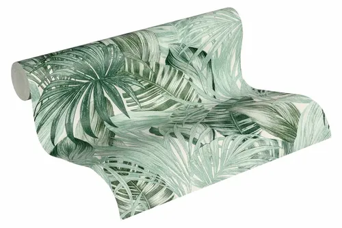 Tapete Vlies Botanik Dschungel weiß grün Greenery 36820-1 (2,05€/1qm)