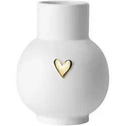 räder Lovely Kugelvase Herz Gold Porzellan in Weiß