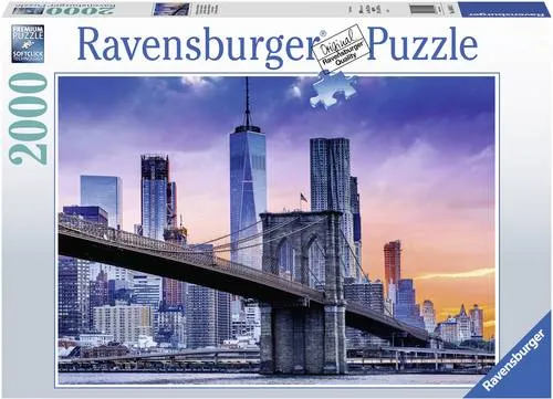 Ravensburger Puzzle Von Brooklyn nach Manhattan 2000 Teile - Hochwertiges 2000 Teile Puzzle mit Softclick Technology, ideal für fortgeschrittene Puzzler, die eine anspruchsvolle Herausforderung suchen.