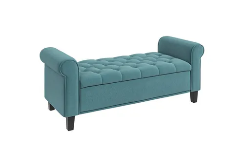 furnicato Polsterbank Sitzbank Vintage mit Stauraum, Samtoptik, Grün (1-St) - Elegante Vintage-Sitzbank in Grün mit praktischem Stauraum. Ideal für stilvolle Wohnräume und zusätzlichen Platz für Ihre Utensilien.