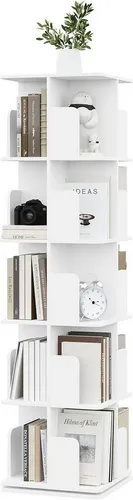 EUGAD drehbares Bücherregal 360° mit 5 Ebenen in Weiß von Eugad