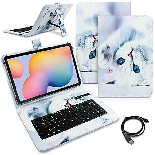 NAUCI Tablet Hülle kompatibel mit Samsung Galaxy Tab S11 S10 S9 S8 11 Zoll Tasche Tastatur Bluetooth Keyboard QWERTZ Schutzhülle Cover Standfunktion Schutz Case, Farben:Motiv 2